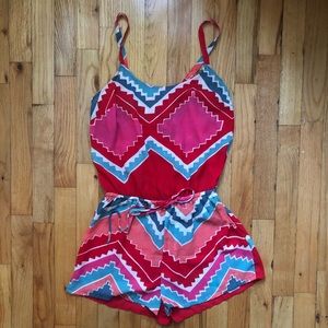Eight Sixty Colorful Geometric Romper XS